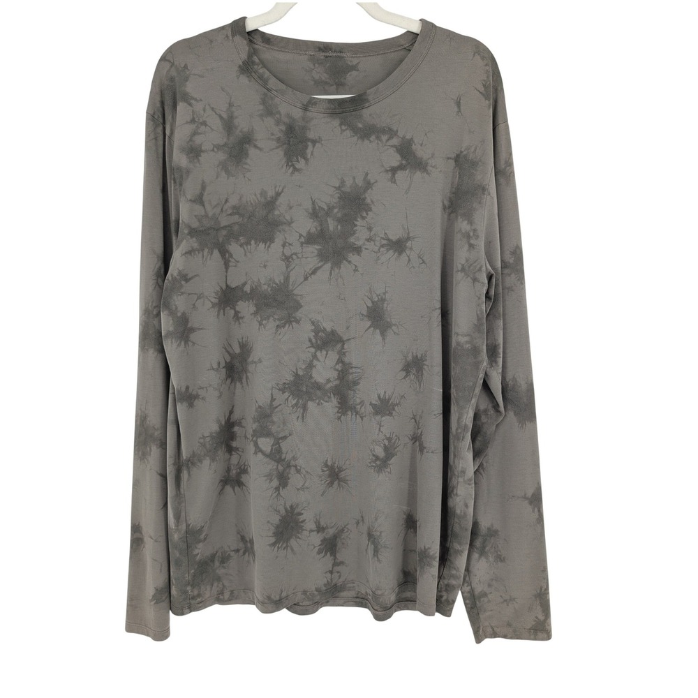 Lululemon Fundamental Long Sleeve Shirt Mens L Green Tie‎ Dye Cloud Wash Active